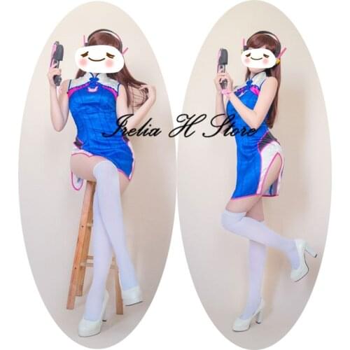 Sexs Cheongsam DVA Cosplay Costume Game OW DVA Cosplay Costume Sexy Women Dress Halloween Cheongsam