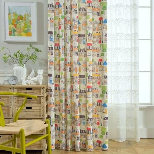 1PC Magic Town Modern Blackout Curtain for Children Boys Kids Living Room Window Bedroom Blinds Finished Drapes