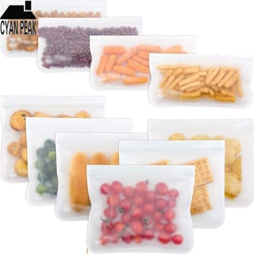 Silicone Food Storage Bag Fresh Sealed Bags Reusable Food Storage Containers Refrigerator Fresh Bags Kitchen Storage Organizer