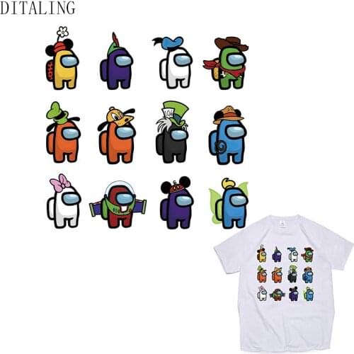 Cute Cartoon Sticker Iron On Patch On Clothing DIY Kids T-Shirt Dress Thermal Sticker On Clothes Heat Transfer Patch Decoration