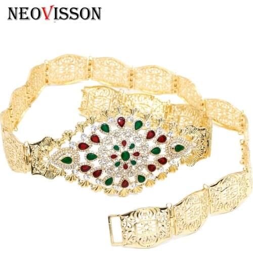 NEOVISSON Full Rhinestone Algeria Caftan Belt Africa Robe Accessories