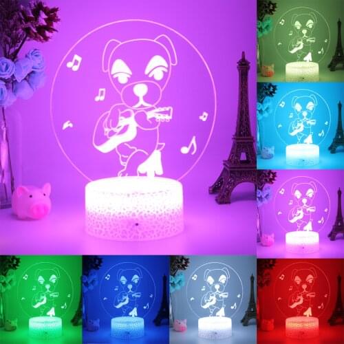 3D LED Illusion Lamp Night Light, Animal Crossing Gift 16 Color Change with Remote/USB Charge for Xmas Birthday Valentines Day