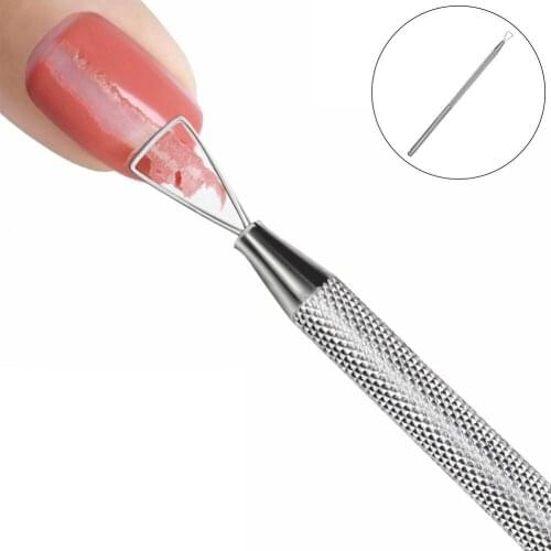 Stainless Steel Triangle Nail Pusher Peeler Scraper Gel Polish Remover Tool