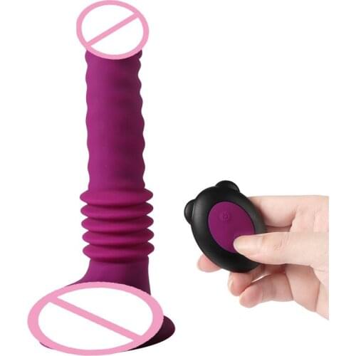 Silicone Rubber Adult Toy Electric Remote Controlling Large Penis Vibrator Thrusting Dildos Vibrator for Women sex toys