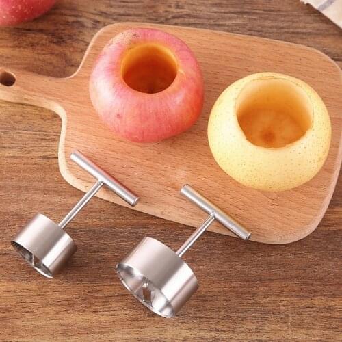 Stainless Steel Apple Rice Mold Stewed Rock Sugar Pear Large Core Puller Fruit Core Hole Digger Remover Kitchen Gadgets