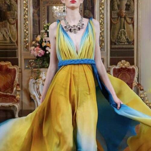 Spaghetti Strap V Neck Spring Dresses Bohemian Sleeveless Chiffon Belts A Line Floor To Length Women Boho Long Maxi Dress 2021