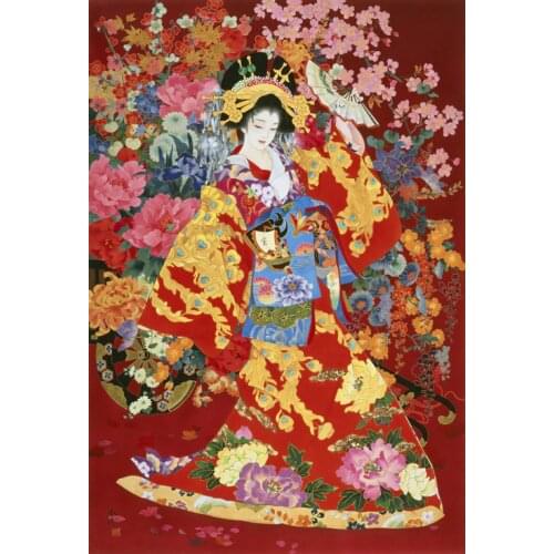 Embroidery The portrait of a lady Japanese kimono Needlework 14CT Unprinted DIY Cross Stitch Kits Handmade Arts Wall Decor
