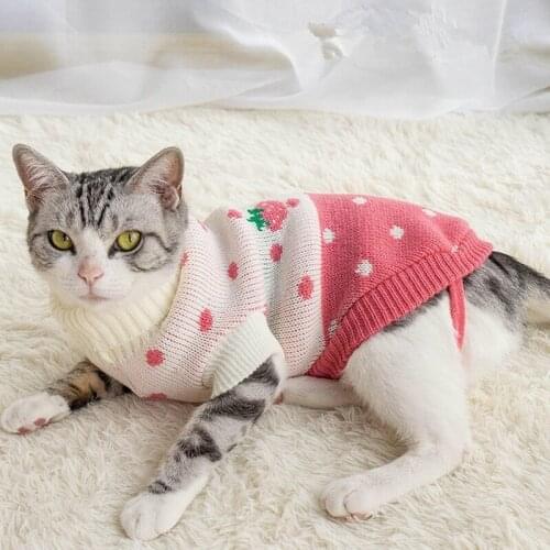 Kitten Cat Dog Winter Clothes Christmas Sweater Anti-hair Loss Autumn Winter Clothes Teddy Cats British Short Blue Dog Supp