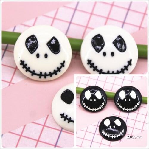 10pcs Resin halloween skull flat back Cabochon Art Supply Decoration Charm hair bow center 24mm