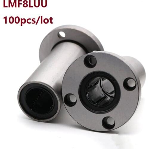 100pcs/lot LMF8LUU Long Type Round Flange Linear Bushing linear Bearing for linear shaft CNC 3D printer