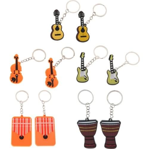 2pcs Music Key Ring Purse Bag Pendant Car Keyring for Music Lover Gift