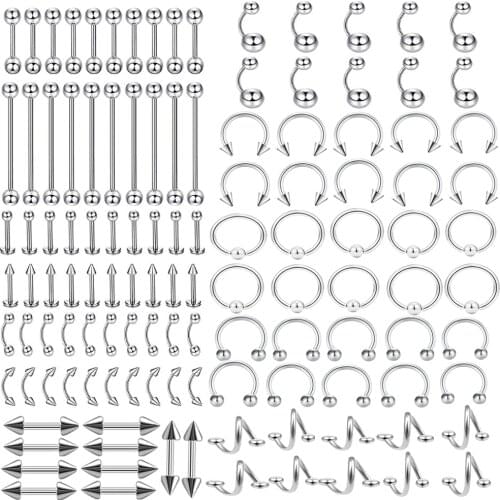 240pcs/lot 12 style Piercings Stainlee Steel Multi Function Body Tongue Eyebrow Belly Nose Ring Lip Ear Cartilage Barbell Helix