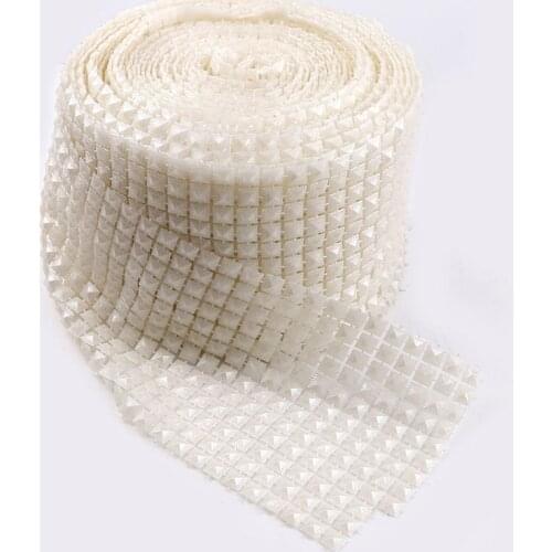 7mm 12 Rows1 Yard Cotton Fishing Line Artificial Ivory White Square Pearl Beads Chain DIY Garland Flower For Wedding Decoration
