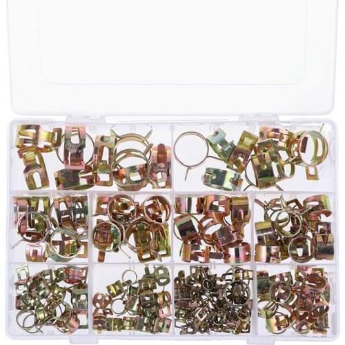 80/115/155pcs/set 6-22mm Spring Clip Hose Clamp Fastener Fuel Line Hose Water Pipe Air Tube Car Plumbing Tools