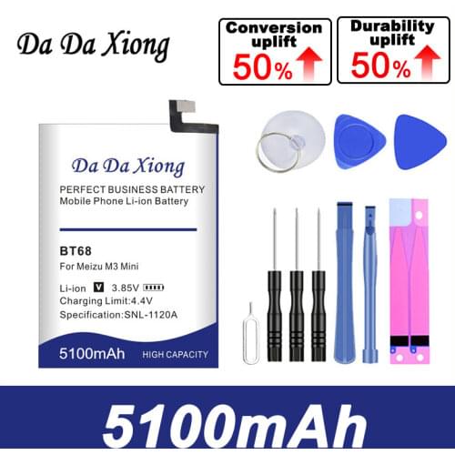 5100mAh 0 cycles BT68 Phone Battery BT15 For Meizu M3 M3S / M3S mini Y685Q M688Q M688C M688M M688U Battery