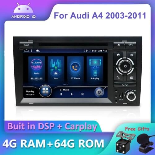 Bosion Android 10 DSP CarPlay Car Radio Multimedia Player For Audi A4 B8 S4 B6 B7 RS4 8E 8H B9 Seat Exeo2003-2011 GPS Navigation