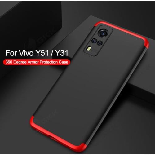 GKK 360 degree Case For Vivo Y51 Y31 Armor 3 in 1 Anti-knock Protection Hard Matte Cover For Vivo Y51 Y31 Shockproof Case