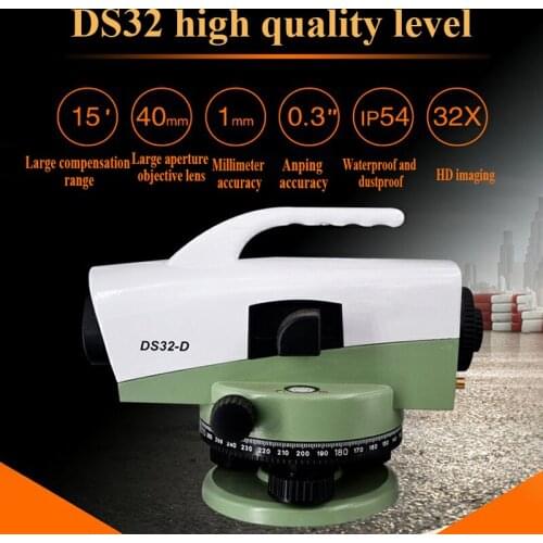 DS32-T Auto Leveling Optical Level Engineering Optical Auto Level Measuring Instruments Automatic Level Gauge Parallel Tester