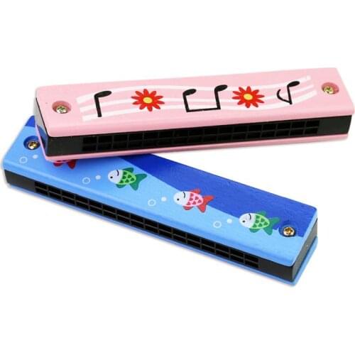 Double Row Wooden Harmonica Toy Children Kids Musical Instrument Educational Music Toy Gift Unisex Dropshipping