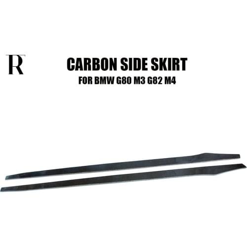 Two Side Carbon Fiber Side Skirt for BMW G80 G82 G83 M3 M4 2020UP Auto Racing Car Styling Extension Skirts