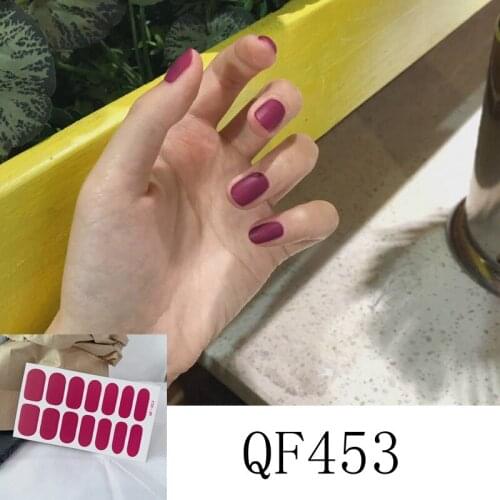 ENDRRFLL 1pc/14tips Glitter powder Gradient color Nail sticker Same color nail art Watermark Sticker Cute style