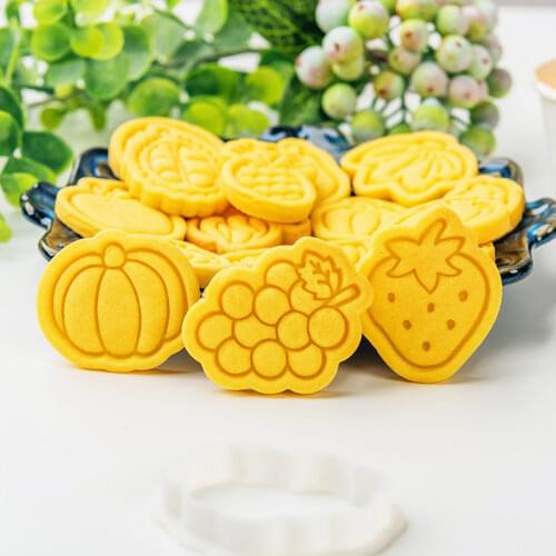 Cookie Mold Cute Mini Fruit Vegetable Cookie Biscuit Hand Stamp Press Mould Cookie Cutter Baking & Pastry Tools Kitchen Gadgets
