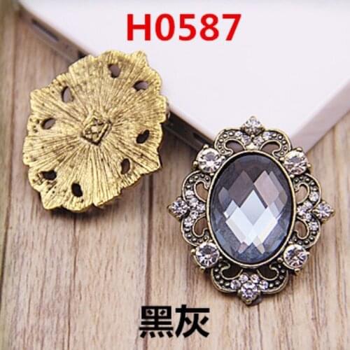 Hot sale Wholesale 20pcs/lot 32*23mm rhinestones button crystal button DIY mobile phone hair decoration Accessories YF130