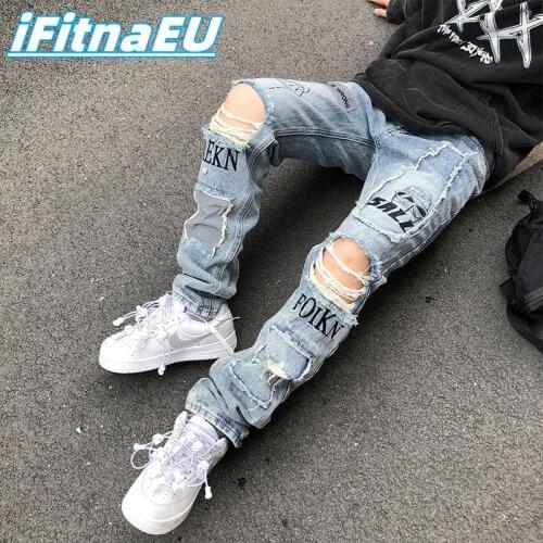 Мужские зауженные джинсы iFitnaEU China At AliExpress