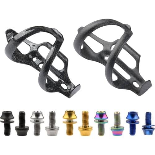 Carbon Bottle Cage And M5x12mm Titanium Bolt 3k Cycling Carbon Fibre Bicycle Water bottle holder + Grade 5 Titanium Alloy Screws