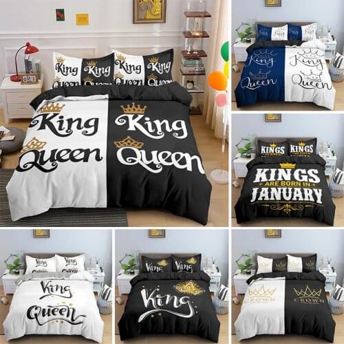King Queen Couples Bedding Set Funny Lovers Quilt Cover With Pillowcase Soft Duvet Covers EU AU US UK Sizes