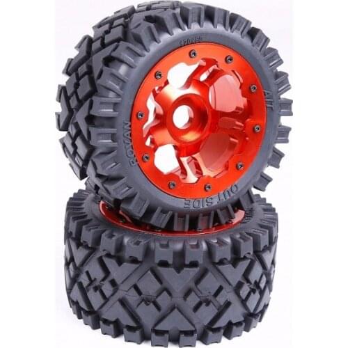 1/5 RC baja parts Rovan rc car parts Strong 5B baja Rear full Terrain tyres set with CNC ALLOY Front Wheels hubs 95258