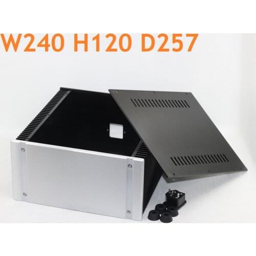 Radiator Class A Tube Amplifier Housing Alumnum Power Amplifier Supply Case PSU Box Decoding Enclosure Hi-End DIY W240 H120 D257