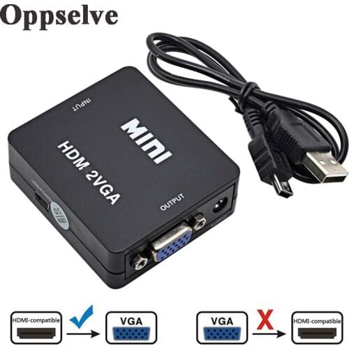 Mini HD 1080P HDMI-compatible to VGA Adapter Converter HDMI-compatible to VGA Converter With Audio For PC Laptop HDTV Projector