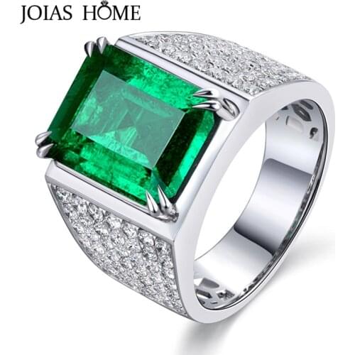 Joias Home Classic 100% 925 Steling Silver Emerald Rings Men Women With Green Gemstonese Fashion Party Gifts New Arrival
