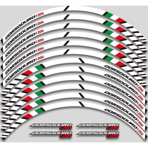 12 Pcs Fit Motorcycle Wheel Sticker Front Rear wheels stripe Reflective Rim decoration For Aprilia DORSODURO 750 1200 ABS