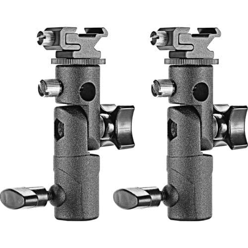 Neewer 2 Pack Professional Universal E Type Camera Flash Speedlite Mount Swivel Light Stand Bracket Umbrella Holder for Canon
