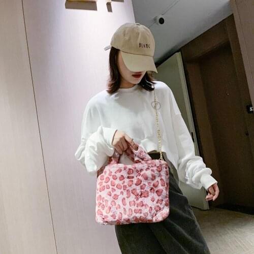 2020 New Winter Leopard Print Crossbody Bags For Women Soft Plush Shoulder Bag Female Warm Fur Large Capacity Tote Bags