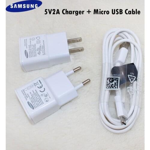 Original Samsung 5V2A Wall Charger Power Adapter 100/150cm Micro USB Cable For Galaxy A3 A5 A7 A9 2016 J3 J5 J7 2015 A10 M20 M30