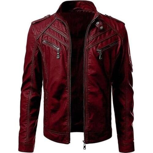 Ptmideer Men's Faux Leather Jackets