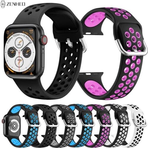 Breathable Band For Apple Watch 6 SE 5 4 3 40mm 44mm Soft Silicone Sports Strap for iWatch Series 38mm 42mm