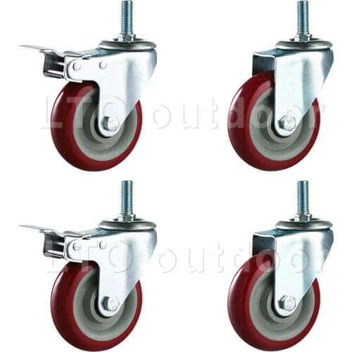 1PCS Medium Type PVC Casters,Trolleys Wheel With Brake,Wearable,Mute,Industrial Casters Furniture Accessories
