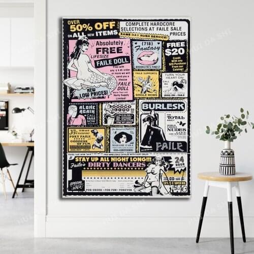 Sexy Ads - Faile Art Print, Contemporary Art Print, Pop Art Print, Abstract Wall Art, Graffiti Art Print, Banksy Art