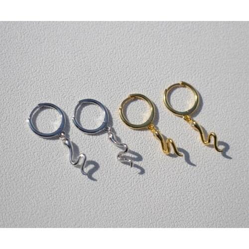 925 sterling silver earring Fashion personality animal snake short drop earring ear ring trend girl wemon silver ear jewelry