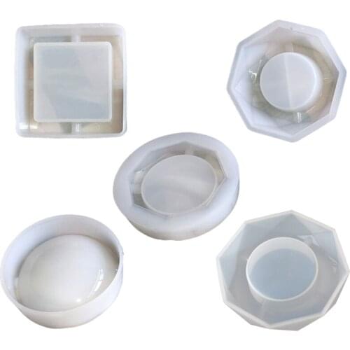 DIY Crystal Epoxy Resin Mold Round/Square/Rhombus/Polygon Ashtray Silicone Mould