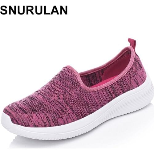 SNURULAN Light women flat shoes without lace pink blue fashion women walking sneakers comfortable ladies casual shoes Zapatos