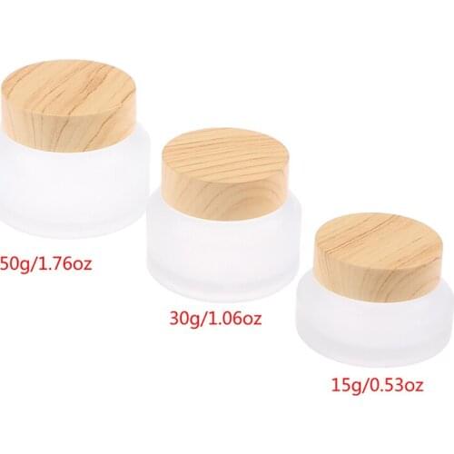 10/30/50g Mini Glass Empty Jar Pots Cosmetic Makeup Inner Lid Face Cream Lip Balm Container 1PC Refillable Bottles