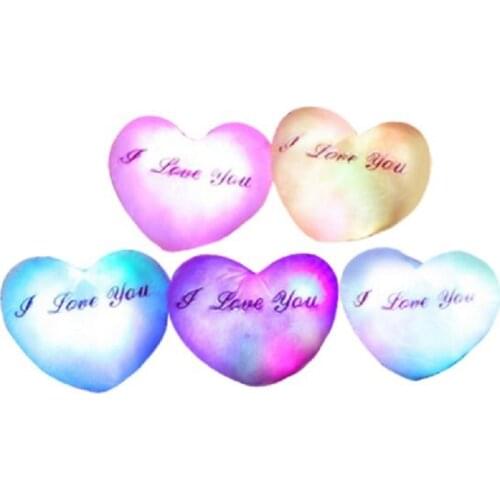Hearts I Love You Luminous Plush Pillow With Led Light Cushion Pillow Stuffed kids Toys For Lover Gift S1210