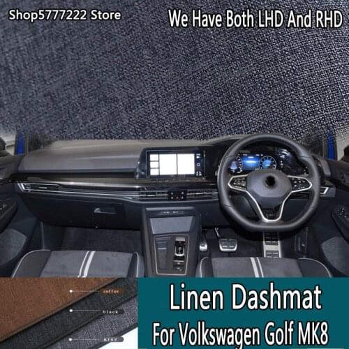Car styling Linen dash mat covers dashmat dashboard cover Accessories For Volkswagen Golf MK8 For VW E-GLOF MQB 2020 2021RHD