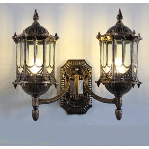 Outdoor light European style waterproof wall lamps double head garden lamp external lighting wall lights za FG217
