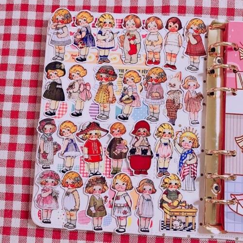 Vintage Stickers DIY Scrapbooking Pink Kawaii Fat Doll series Album journal Making Happy Planner Handicraft Decoration Stickers